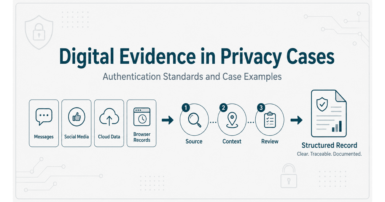 Digital Evidence in Privacy Cases: Authentication Standards and 10 Case Examples